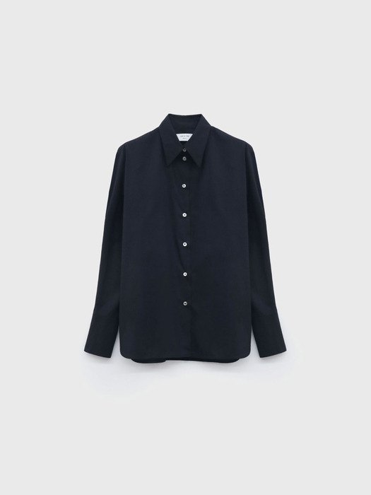 Slim Standard Cotton Shirt - Navy