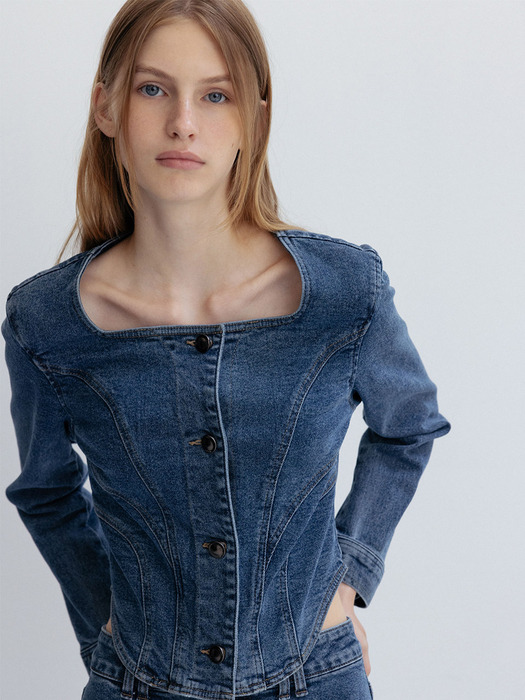 Square Neck Bustier Blouse KJ3AB3320_22