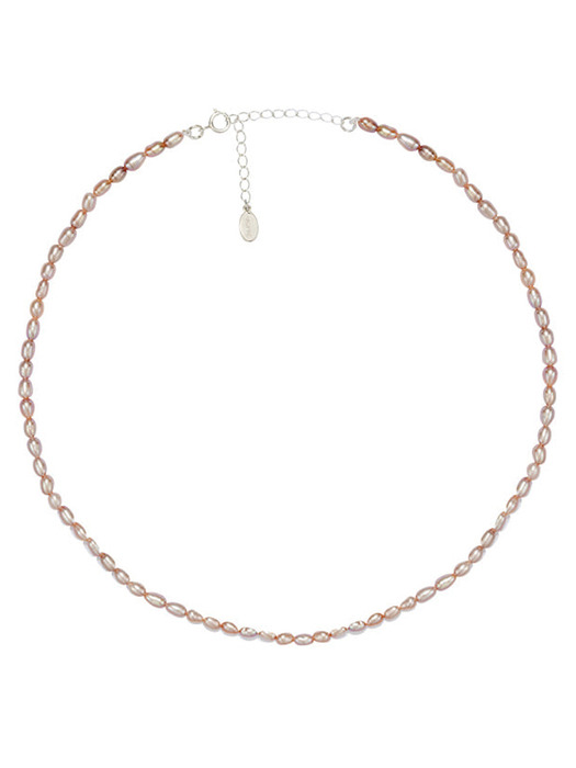 [925 silver] Un.silver.168 / fresh-water pearl necklace ver.03 (pink ver.)