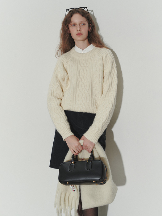 UNISEX CLASSIC FISHERMAN SWEATER CREAM_UDSW3D122IV