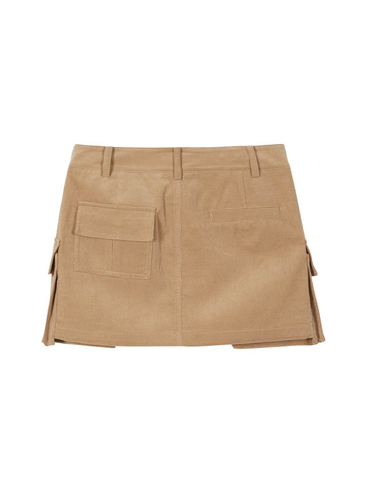 Corduroy Mini Skirt in Beige VW2WS486-91