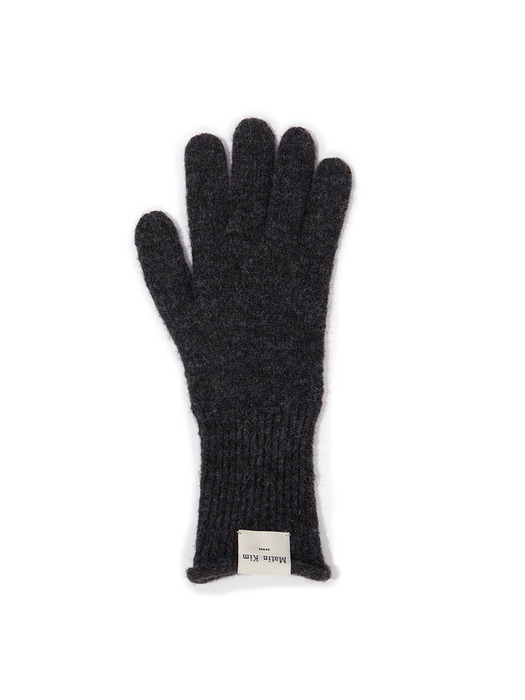 FINGER HOLE KNIT GLOVES IN CHARCOAL