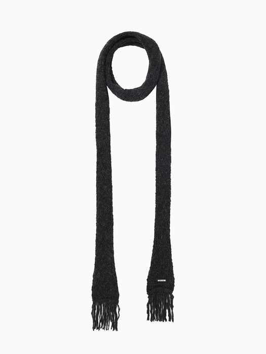 BOKASHI FRINGE MUFFLER, BLACK