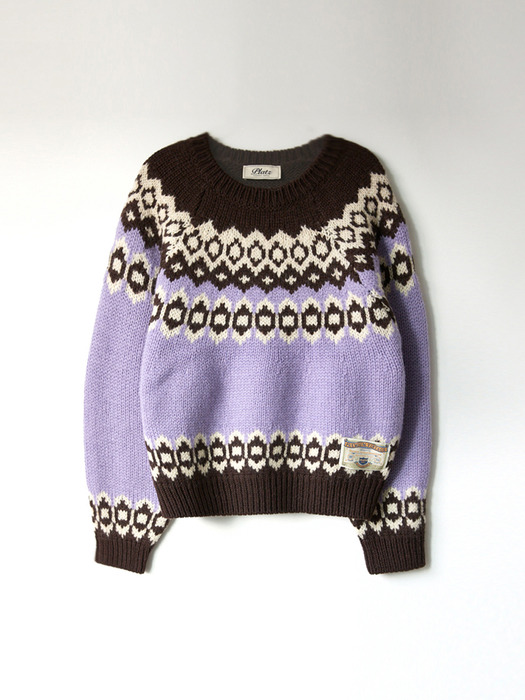 Classic Nordic Merino Wool Knit (Purple)