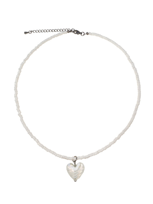 White Love Pearl Beads Necklace