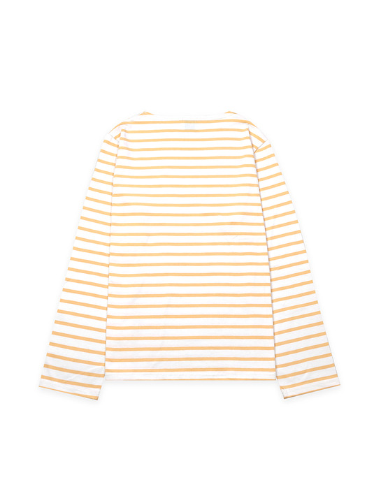Daisy Long Sleeve Stripe_White Orange Unisex
