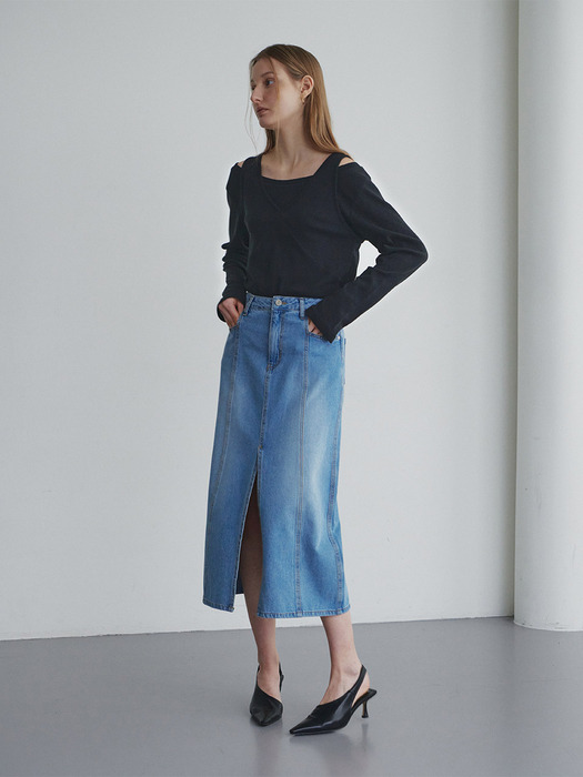 Cotton Twill Denim Skirt SJ4SS651-22