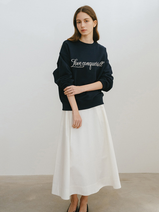 Script Embroidered Sweatshirt_Dark Navy