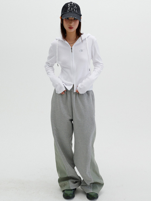 INCISION WIDE SWEAT PANTS [GREY]