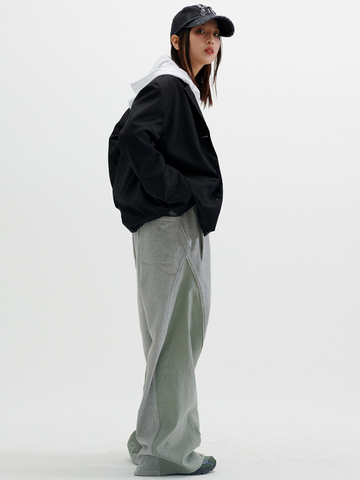 INCISION WIDE SWEAT PANTS [GREY]
