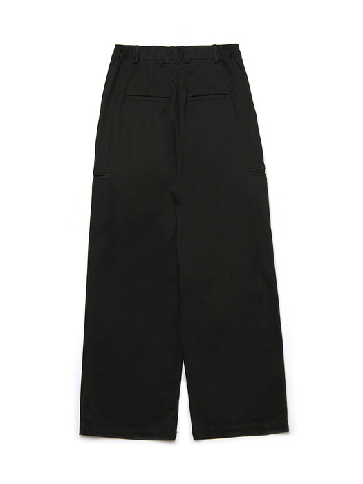 side lip pocket pintuck pants_black