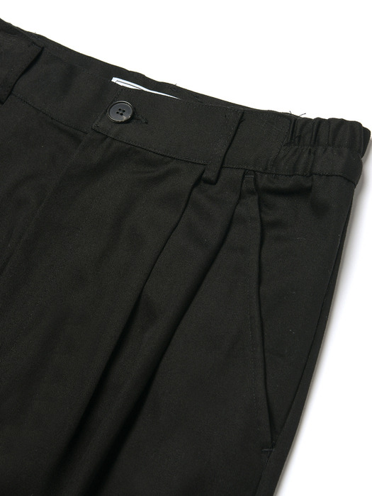 side lip pocket pintuck pants_black