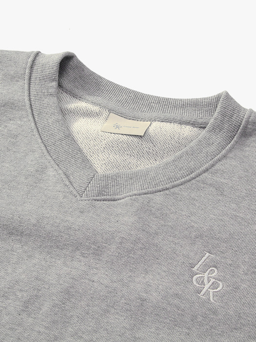L&R Logo V neck sweatshirt Gray