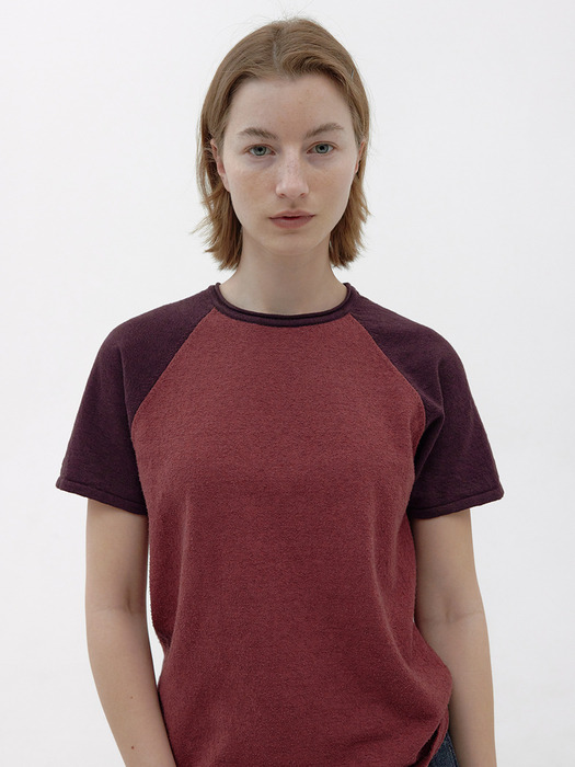 [Women] Tail Raglan Knit T-Shirt (Plum/Purple)