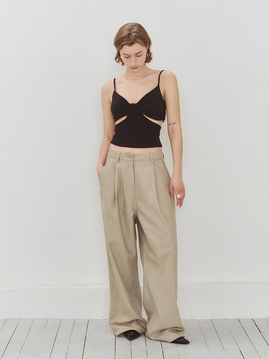 Cotton Wide Pants_Beige