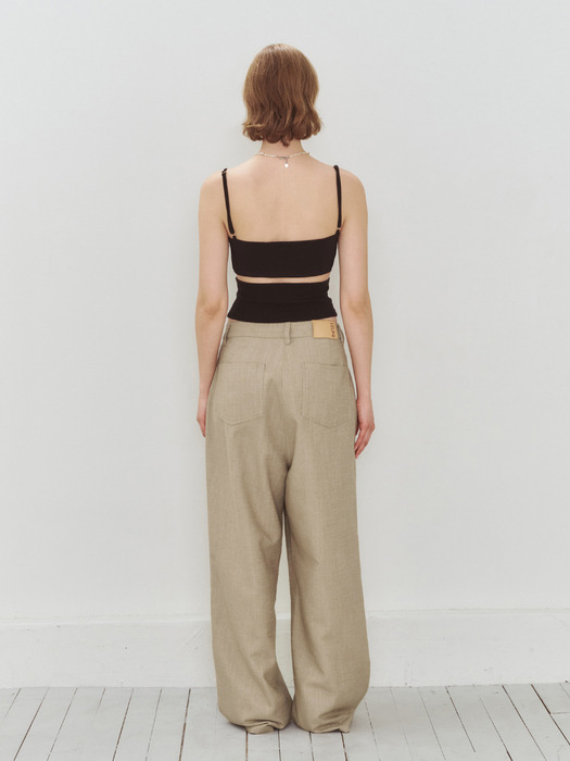 Cotton Wide Pants_Beige