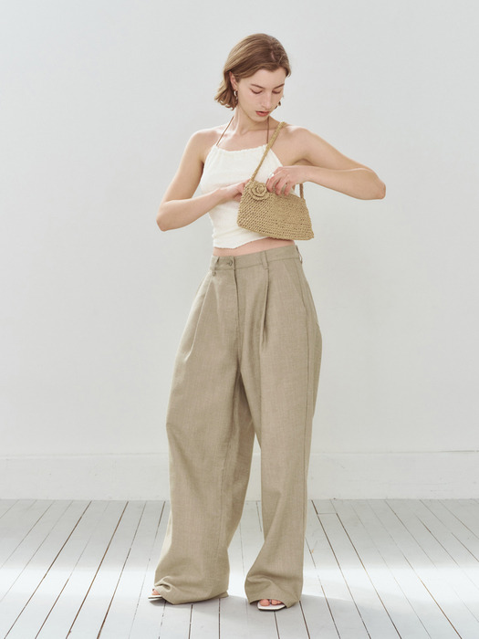 Cotton Wide Pants_Beige