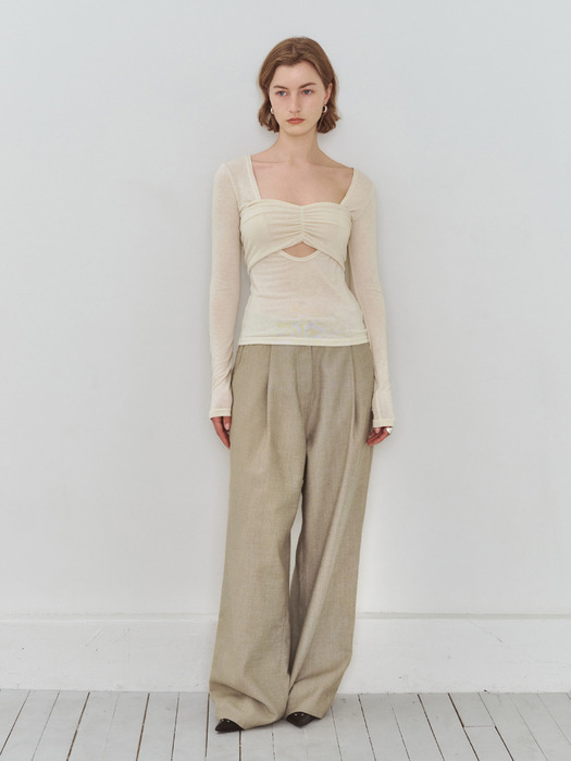 Cotton Wide Pants_Beige