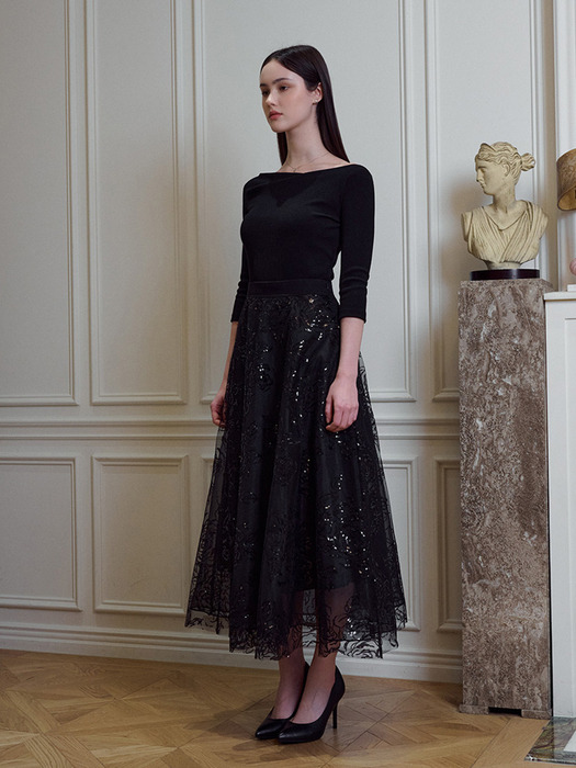 Stella spangle sha skirt [Black]