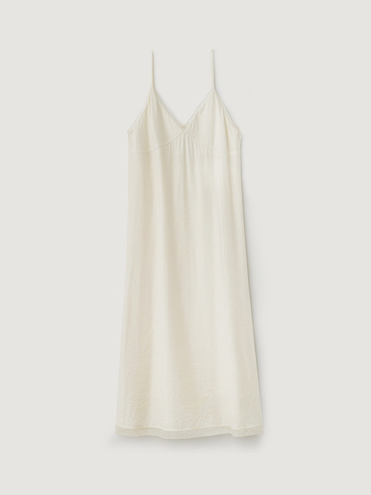 Sheer patch layered dress - Cream