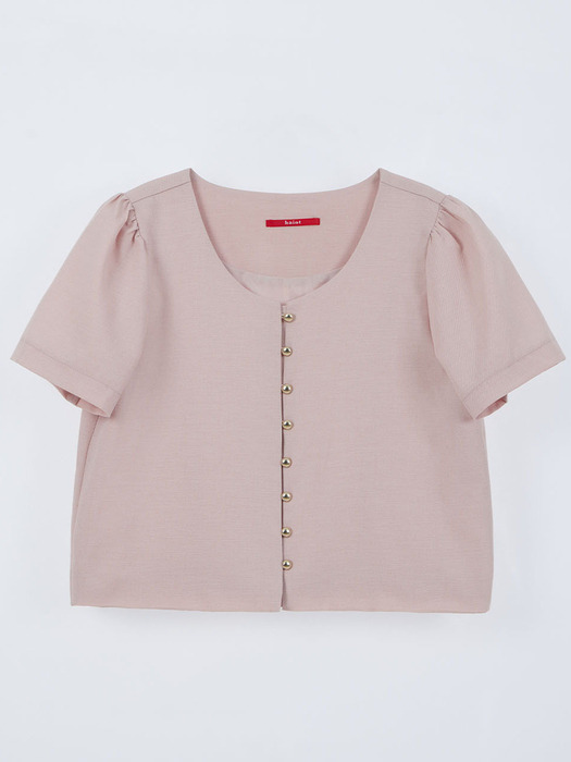 GOLDY BUTTON BLOUSE_2COLORS_PINK