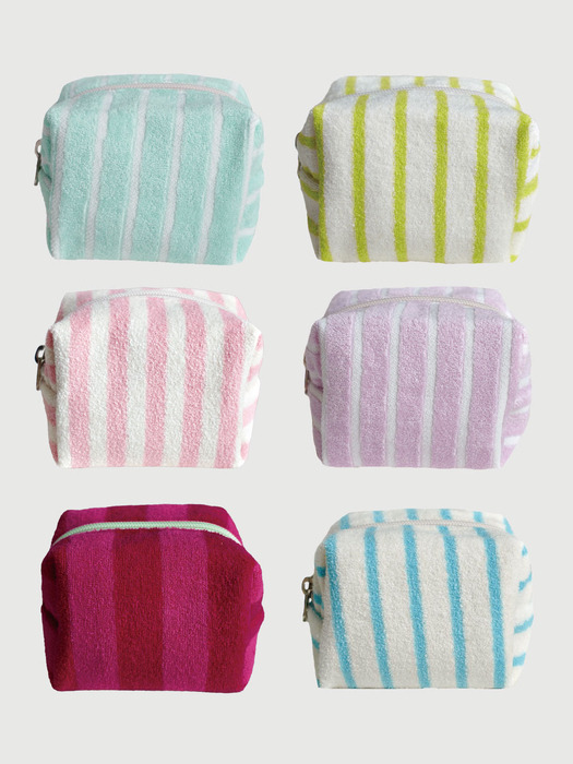 Stripe Terry Pouch (6colors)(S,L)