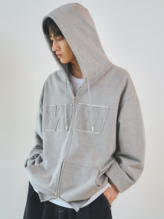 Heavy Cotton Two-way Hoodie Zip-Up 3color