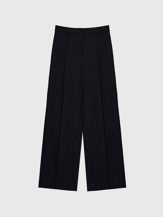 Striped Three Set-up Suit Two-tuck Wool Slacks_Pants