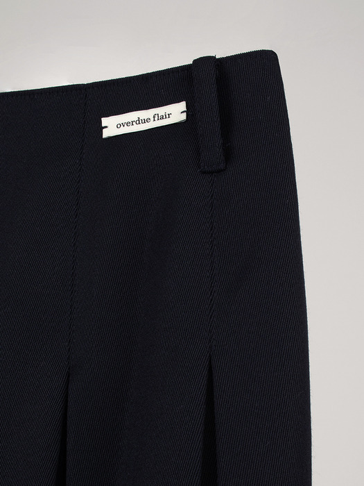 WOOL PLEATED SKIRT_NAVY