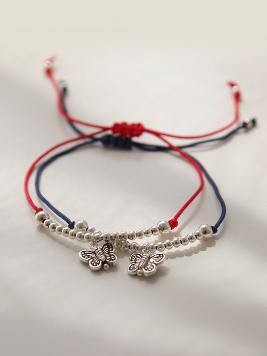 Silver Ball Butterfly Knot Bracelet B0921