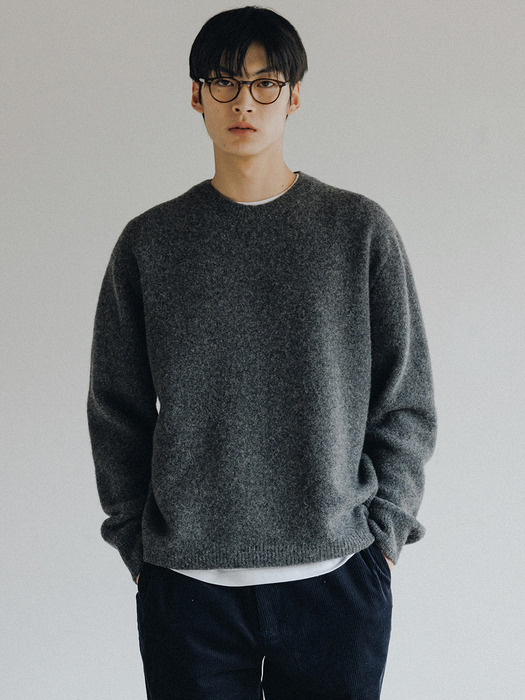 Pier Wool Knit Sweater (D.gray)