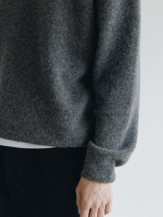 Pier Wool Knit Sweater (D.gray)