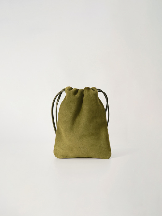 Fatu shoulder mini bag (Olive green suede)