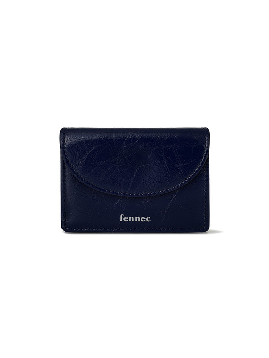 CRINKLE HALFMOON MINI WALLET - NAVY BLUE