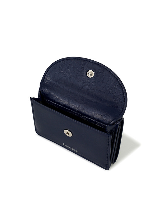 CRINKLE HALFMOON MINI WALLET - NAVY BLUE