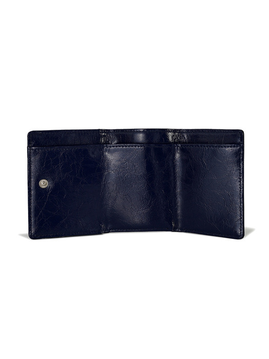 CRINKLE HALFMOON MINI WALLET - NAVY BLUE