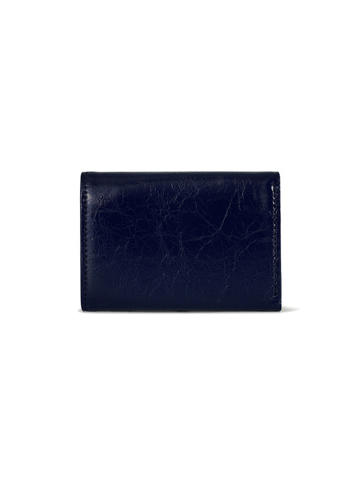 CRINKLE HALFMOON MINI WALLET - NAVY BLUE