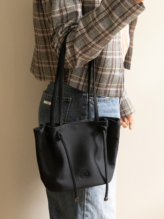 clam suede bag_black