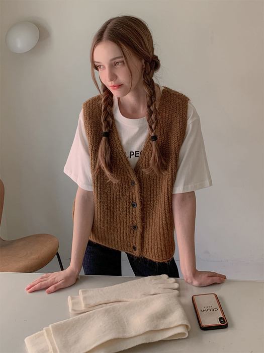 V-neck Mohair Knit Vest (4colors) VKNIT_011