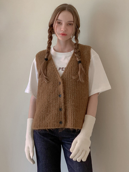 V-neck Mohair Knit Vest (4colors) VKNIT_011