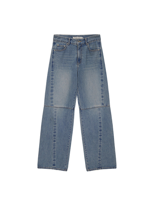 SIDE WASHED DENIM PANTS IN BLUE