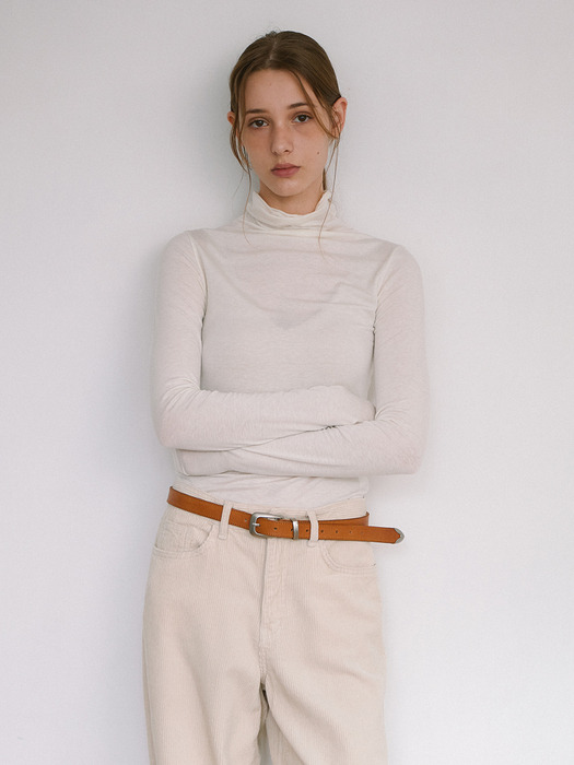 Wool Slim T-shirt - Ivory