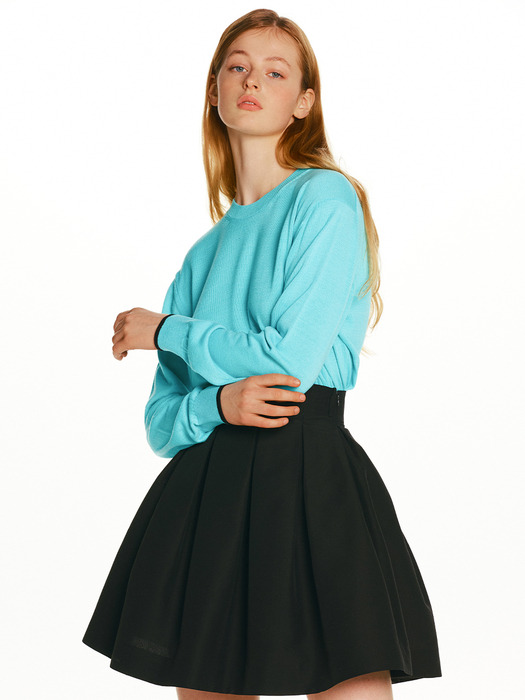 [23SS]FRIULI Stitch point tucked skirt (Black)