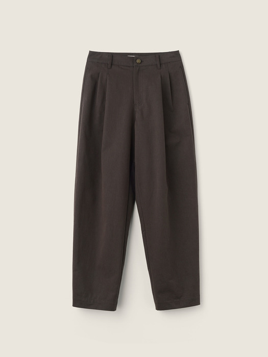 Curved Cotton Pants (Charcoal)