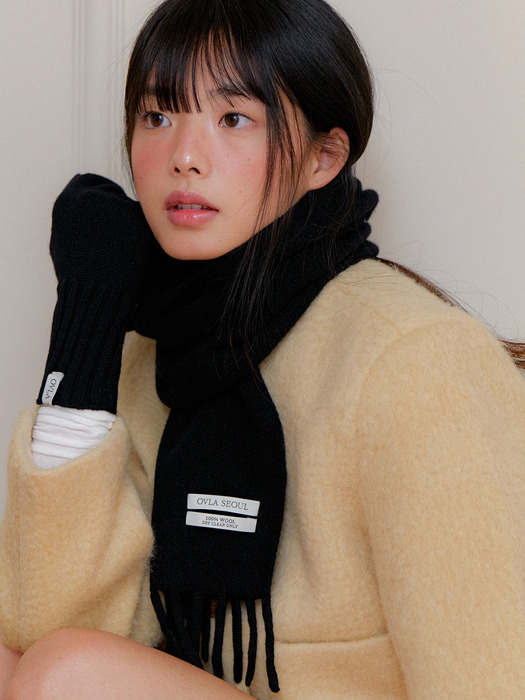 (선물포장) (WOOL 100) fringe point classic muffler