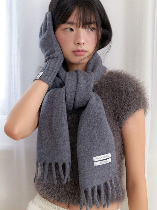 (선물포장) (WOOL 100) fringe point classic muffler