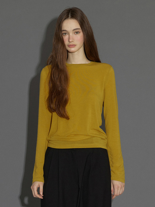 [ESSENTIAL] WOOL TENCEL T (MUSTARD)