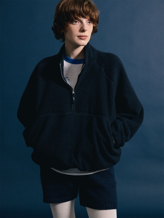 Woolly fleece pullover (Dark navy)