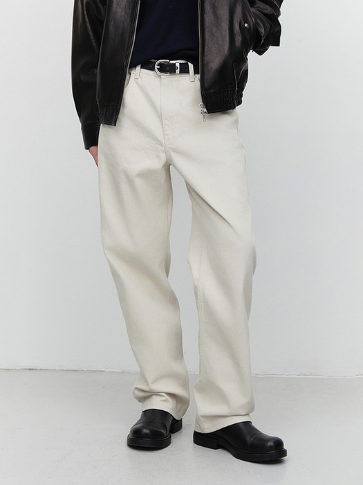 LOW RISE LOOSE JEANS BEIGE_M_UDPA5A301I2