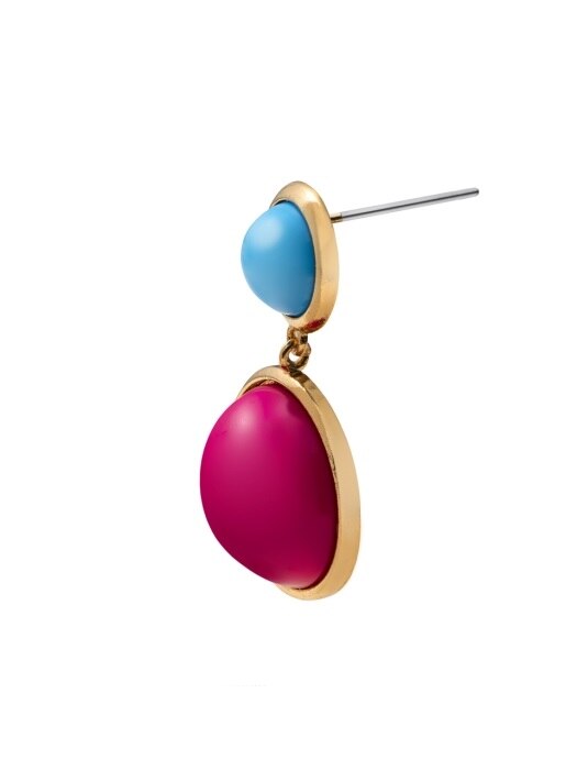 blue hot pink earrings